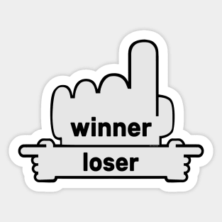 Hands Pointing - Text Art - Winner and Loser Sticker